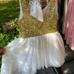 Gold/White homecoming dress